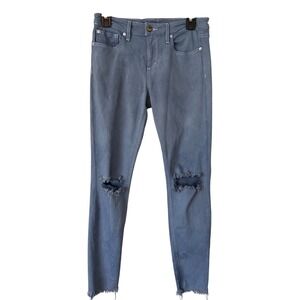 Joe's Jeans Women 27 Skinny Distressed Knee Raw Hem Blue Denim CL#308M